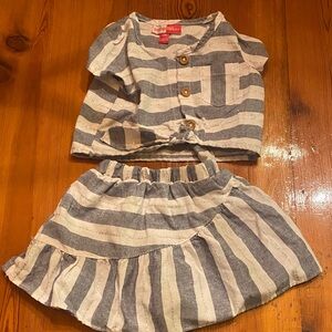 Penelope Mack Blue and White Striped Kids Matching Set